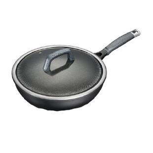 爱仕达炒锅无油烟钛不粘魔法石煎锅金钢旋风家用炒锅具可用铁铲