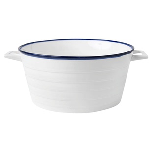 清仓好物家用陶瓷餐具小号双耳碗防烫单个碗小汤碗简约泡面碗组合