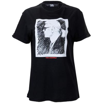 Karl Lagerfeld老佛爷素描图案女士短袖T恤钜惠