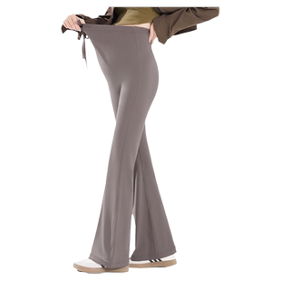 孕妇鲨鱼喇叭裤春秋外穿小个子抽绳打底秋冬季加绒加厚瑜伽微喇裤