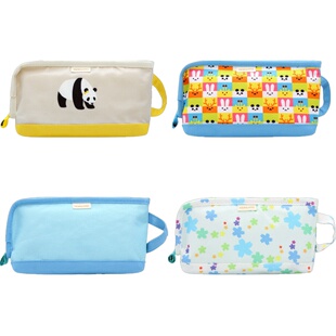 日本KOKUYO国誉小熊猫笔袋卡通可爱简约男女大容量韩国风儿童幼儿园小学生用初中高中生大学生创意铅笔文具盒