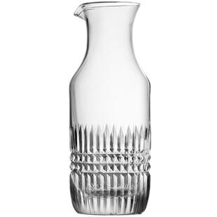 中式简约竖纹刻花分酒器白酒杯套装家用水晶玻璃分酒壶一口杯高档