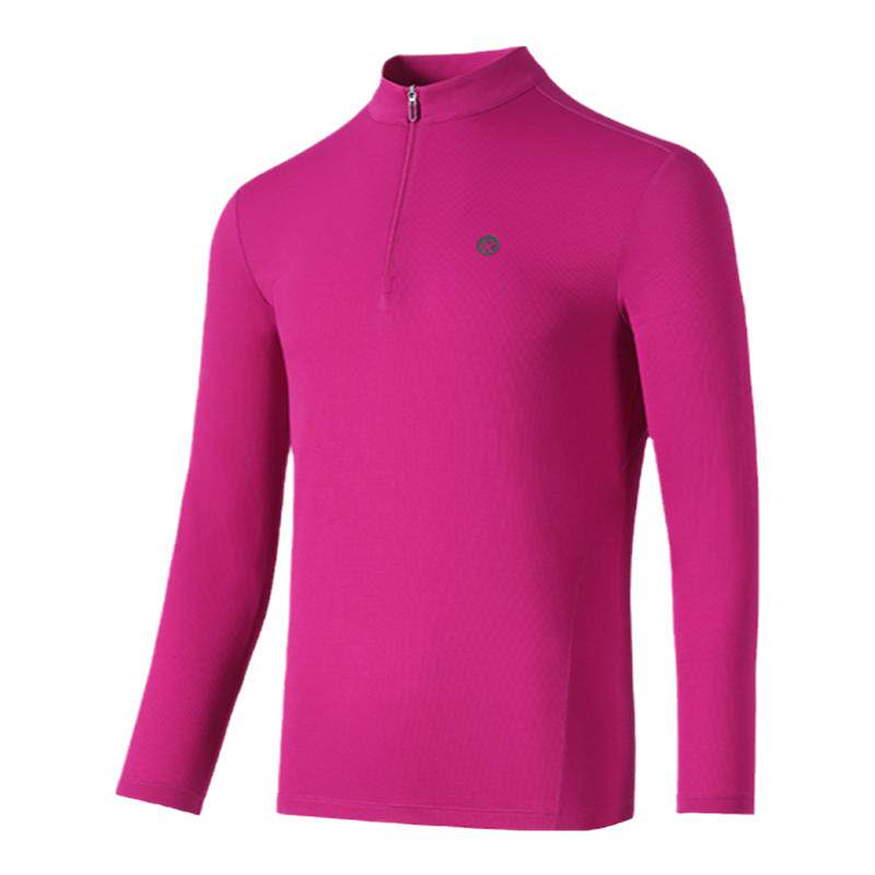 【特价清仓】必迈跑步透湿长袖男女透气速干上衣薄款半拉链T恤