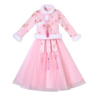 汉服女童秋冬款女孩拜年服冬装儿童过年服冬2025新年衣服唐装冬季