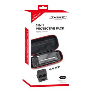 DOBE Switch6合1 收纳包+支架+保护壳+摇杆帽+钢化膜+触摸笔套装