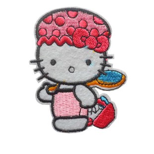 女孩猫咪卡通布贴 缝补衣服破洞贴熨烫手缝 刺绣布艺服装修补贴花