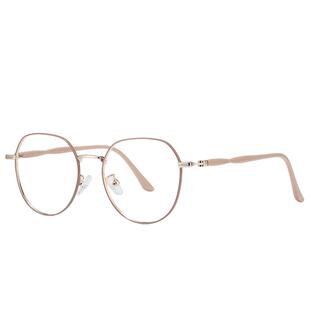 目戏显白茶色近视眼镜女方圆脸可配度数可选防蓝光眼镜框镜架5043