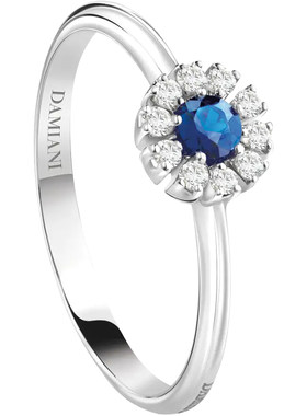 DAMIANI/玳美雅 小雏菊系列18K白金宝石钻石戒指女礼物