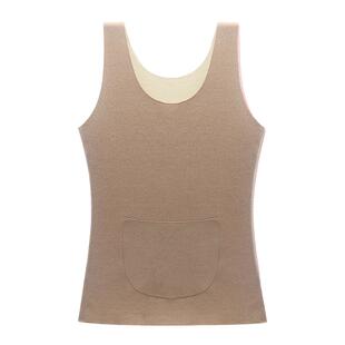 德绒双兜保暖背心暖宫护腰带发热女士经期护肚子加绒打底内衣秋冬