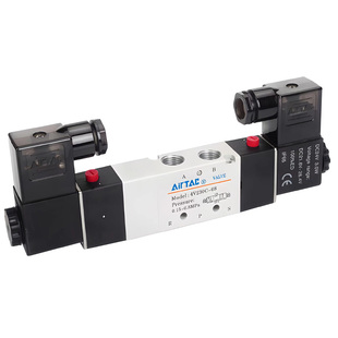 亚德客电磁阀4V130C06B 330C10 230C06A 430C15DC24V220V中位封闭