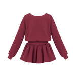 VOCK 甜心派对 巨显白秋冬收腰长袖加绒卫衣裙辣妹露背短裙连衣裙