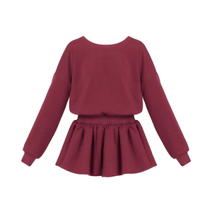 VOCK 甜心派对 巨显白秋冬收腰长袖加绒卫衣裙辣妹露背短裙连衣裙