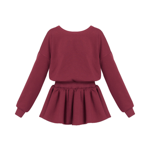 VOCK 甜心派对 巨显白新年收腰长袖加绒卫衣裙辣妹露背短裙连衣裙