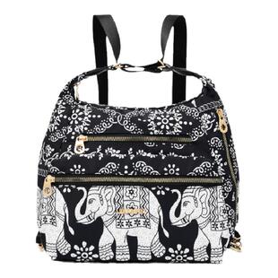 2024新款复古民族风妈妈两用单肩双背尼龙帆布牛津布斜挎百搭布包