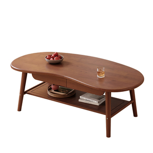 全实木茶几客厅家用中古风小型桌子简约创意2026新款腰果茶台茶桌