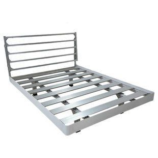 悬浮床铝合金床架现代简约主卧铝型材双人床铝型材木纹色悬空床架