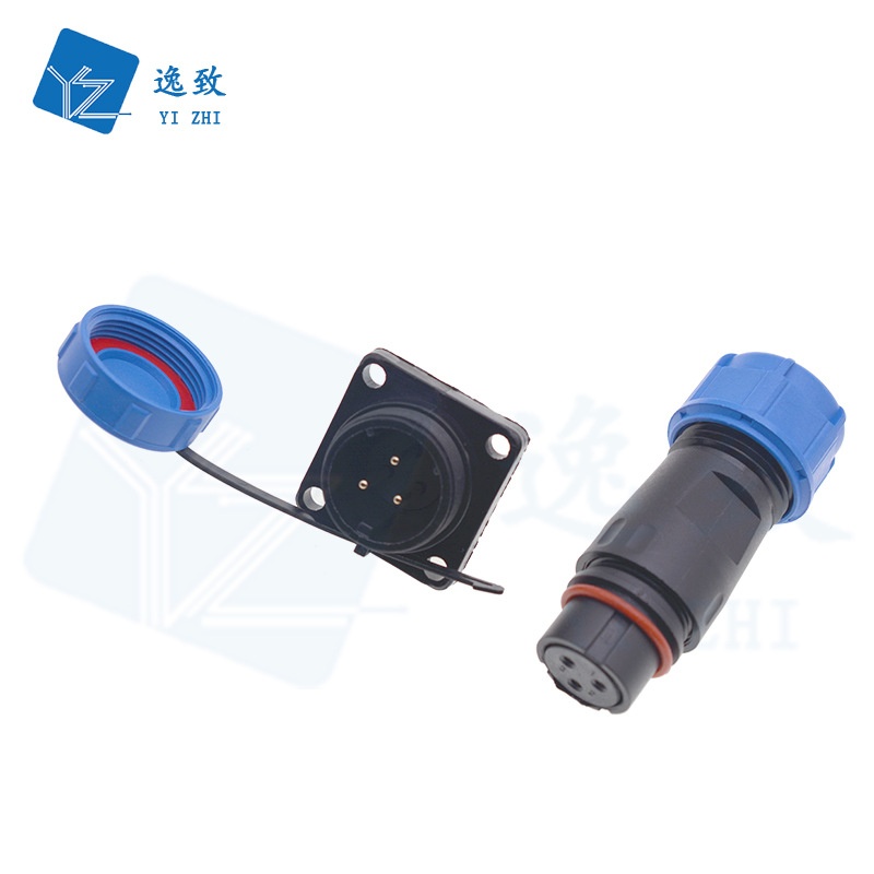 SP17SF户外公母插头插座2/3/4/5/7/9芯四方盘电源接头防水航空