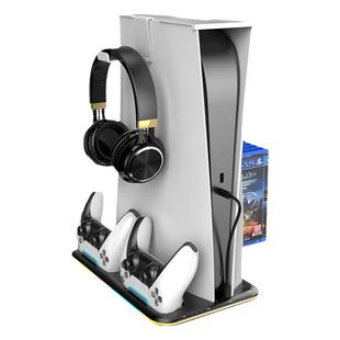 适用索尼PS5散热底座Slim主机散热风扇PS5 Pro直立支架光驱数字版通用手柄座充充电底座耳机手柄收纳架配件