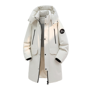 WASSUP PALM中长款羽绒服男款2025新款冬季宽松加厚保暖连帽外套