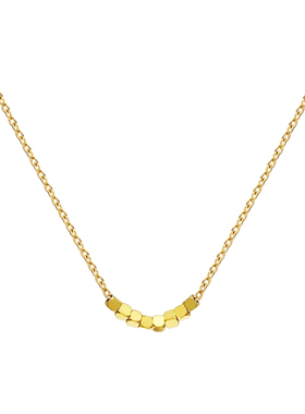 复古简约方糖钛钢锁骨项链