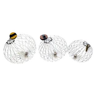 新款垂钓钓螃蟹笼子毛蟹套大闸蟹河蟹钩海蟹圈钢丝自动开合笼鱼笼