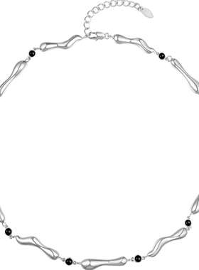 lmaxs黑玛瑙锁骨链颈饰女高级