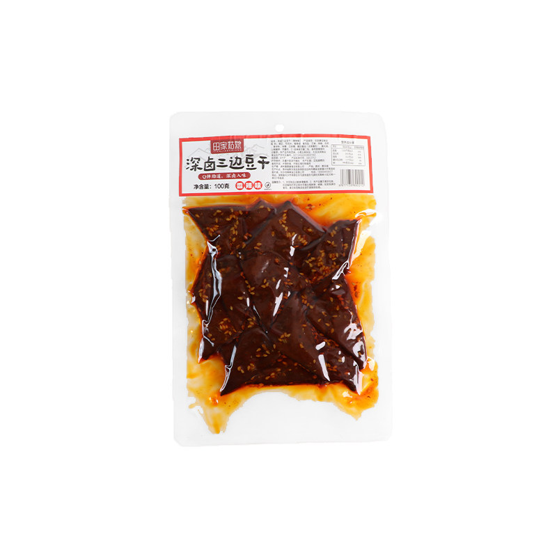 湖南特产田家姑娘香辣味平江豆干香干麻辣千张豆腐皮三角干小零食