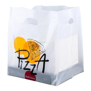 披萨盒打包袋专用塑料食品手提袋4寸7寸9寸一次性包装外卖袋定制