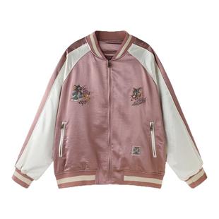 BJHG不计后果猫和老鼠联名棒球服夹克男款秋季新潮牌复古街头外套