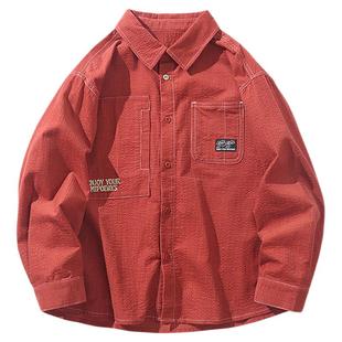 mipo春季儿童衬衫灯芯绒男女童休闲柔软时尚百搭叠穿长袖外套薄款