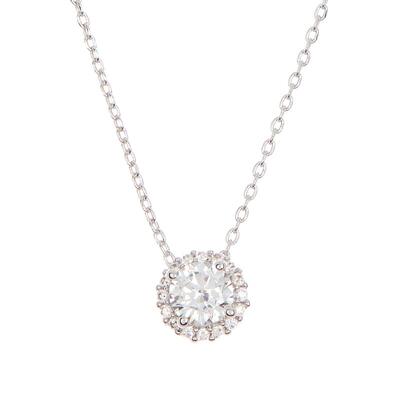 自营Adornia Swarovski 水晶光环项链 .925 纯银 银 美国奥莱直发
