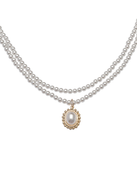 复古法式双层珍珠项链女小众设计