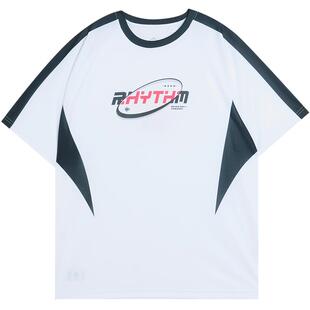 准者投篮服短袖T恤男夏季新款速干透气跑步运动骑行美式字母上衣