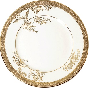 Wedgwood Vera Wang王薇薇金色蕾丝20cm餐盘欧式家用骨瓷点心果盘