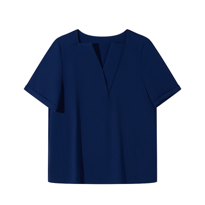 LIMONN通勤短袖v领短袖衬衫