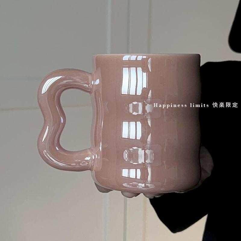 小众珠光马克杯女生家用陶瓷水杯咖啡杯办公室设计感高颜值喝水杯