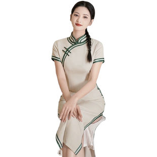 新式高考送考旗袍2026年轻款少女纯色素雅日常可穿气质高端连衣裙