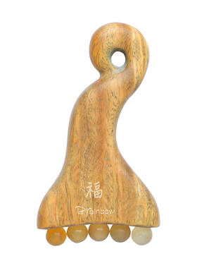 绿檀木羊角按摩器点穴按摩刮痧棒