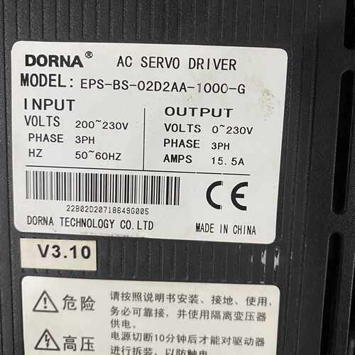 东菱驱动器型号：EPS-BS-02D2AA-1000-G，E