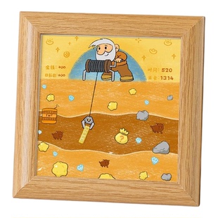 黄金矿工相框金豆子收纳挖金矿礼物摆台创意摆件玻璃diy装饰画框