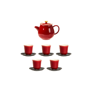故宫淘宝｜梅开五福红色茶具套装文创新婚结婚乔迁三八妇女节礼物