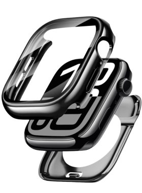 适用苹果S11手表applewatch10保护壳iwatch9钢化壳膜一体S8全包Ultra3保护套S7防水磕刮s6/s5/s4表盘壳se配件