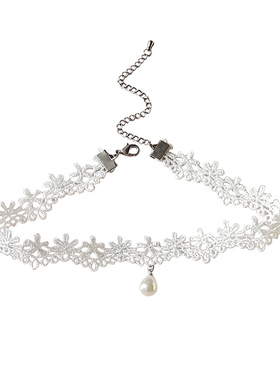 alice新品小众珍珠女蕾丝项圈