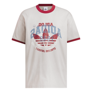 情侣款运动上衣短袖T恤男女夏季adidas阿迪达斯官方outlets三叶草