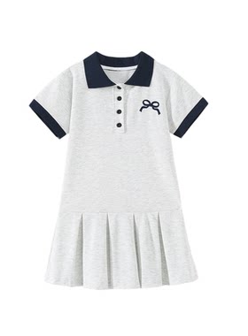 拉夏贝尔女童学院风POLO连衣裙