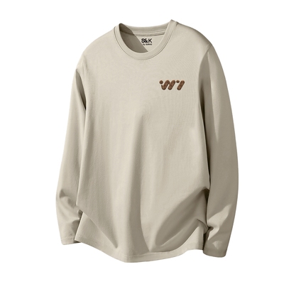 班尼路美式纯棉秋季长袖t恤男