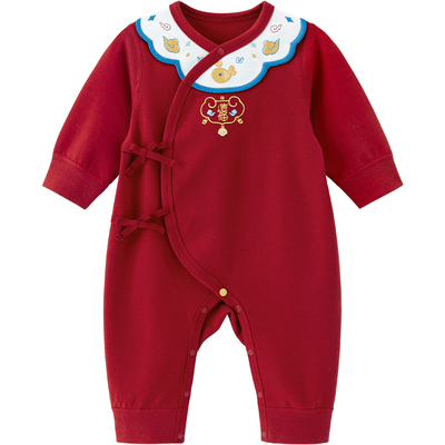 新生儿长袖喜庆哈衣秋冬季