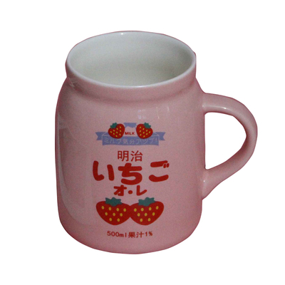 陶瓷明治草莓粉色陶瓷杯