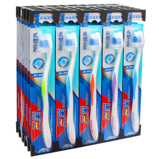 三笑牙刷成人家用中毛软毛牙刷30支家庭装中硬毛清洁护龈正品批发