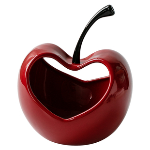 创意樱桃造型果盘红色糖果收纳盒高级感小众桌面乔迁装饰摆件礼物